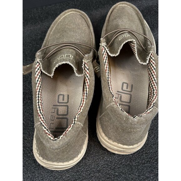 Hey Dude Wally Slip On Shoes Men’s 12 Nut Brown Chambray Casual 110061600 - Picture 6 of 16